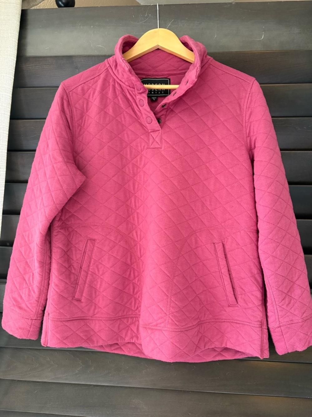 Modern Canvas Women's Large Pink Pull Over Quilted